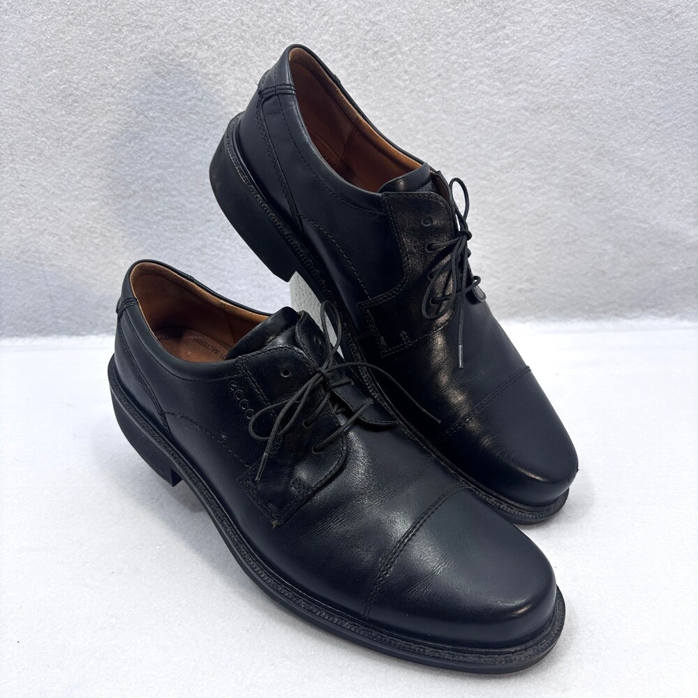 ECCO Black Leather Dress Shoes USA Size 13 Lace Up Footwear Euro size 47 preowne